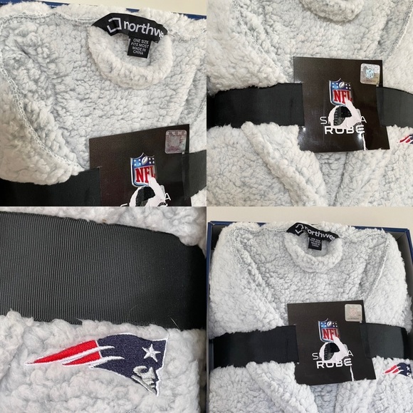 NFL New England Patriots Soft Sherpa Robe with Pockets Men’s size L/XL - Picture 6 of 14